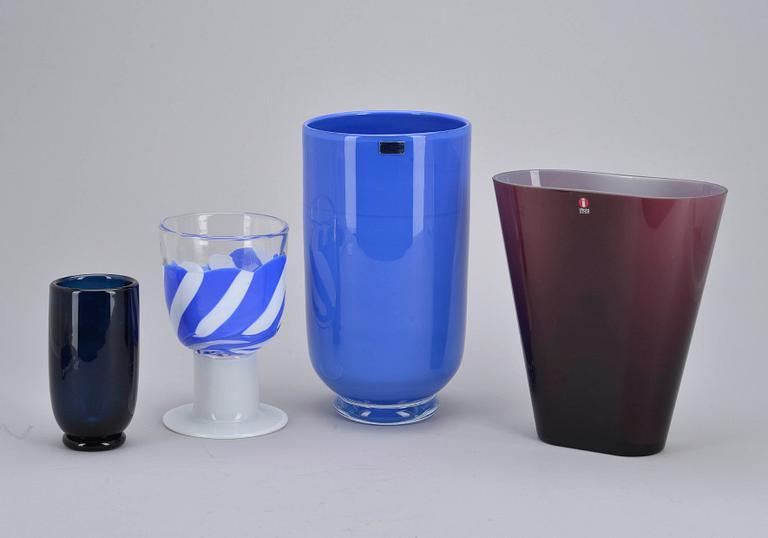 VASER, glas, bl.a "Evergreen" och "Baltica", Heikki Orvola, Notsjö och Iittala, 1900-talets senare hälft.