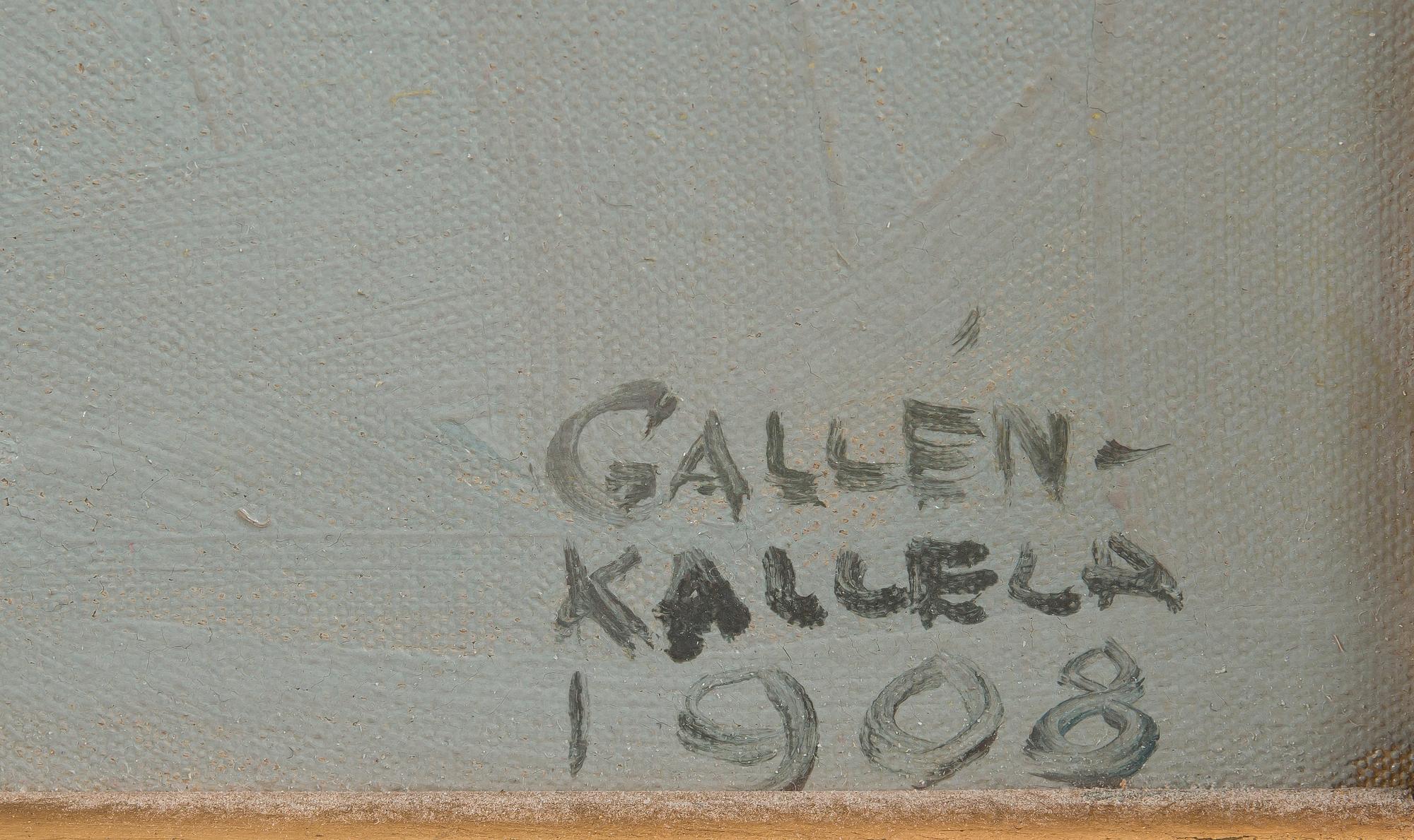 Akseli Gallen-Kallela, "MUIKKUJA VARTOOMASSA".