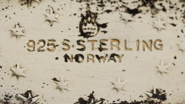 SALTKAR, 2 st, sterlingsilver, Norge. Total vikt utan glasinsats ca 36 g. .