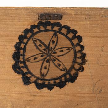 A Swedish painted box, 19th Century.