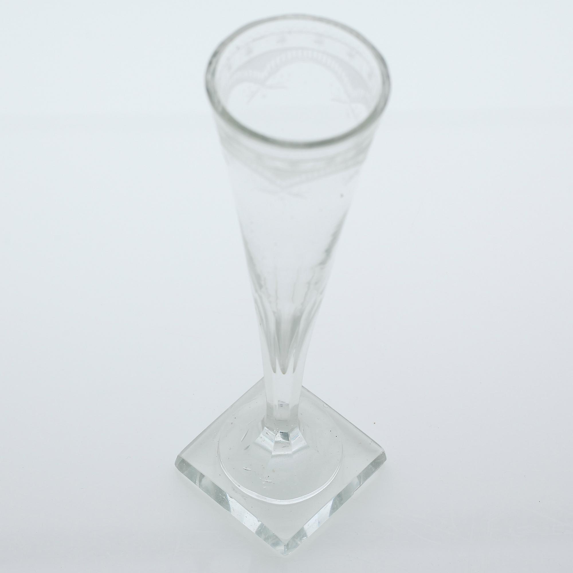 Six gustavian champagne glasses, 18th century/early 19th century.