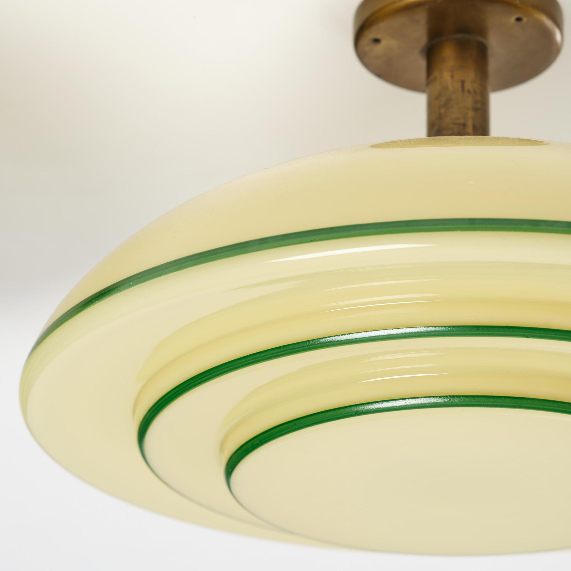 Harald Notini, taklampor, ett par, modell "10755", Arvid Böhlmarks Lampfabrik, Stockholm, 1930-tal.