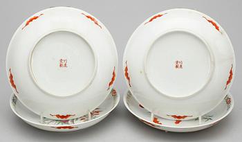 TALLRIKAR, 4 st, porslin, Kina, 1800-tal.