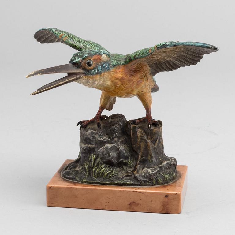 A Painted bronze sculpture marked B.