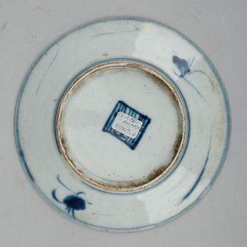 TALLRIKAR, 6 st, porslin, Kina, bla trol. Ming resp 1800-tal.