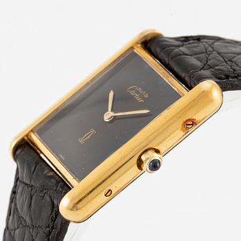 must de CARTIER, Tank, wristwatch, 23.5 x 23.5 (31) mm.