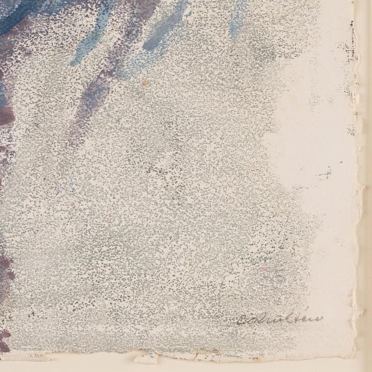 CO Hultén, mixed media on paper, signed and executed in the 1940s.