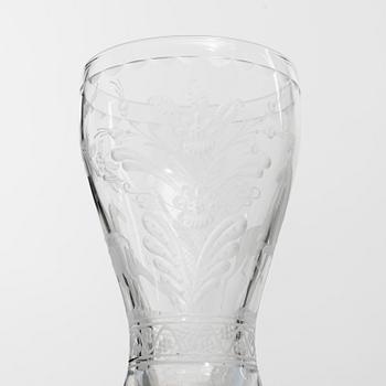 Vicke Lindstrand, six 'Dalecarlia' white wine glasses, Kosta Boda.