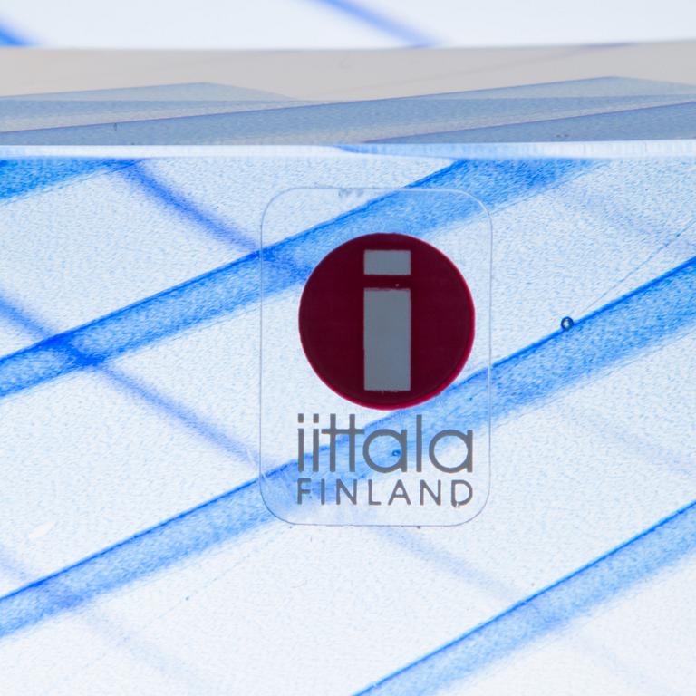 A glass vase signed Markus Eerola Iittala 1997 and numbered 35/500.