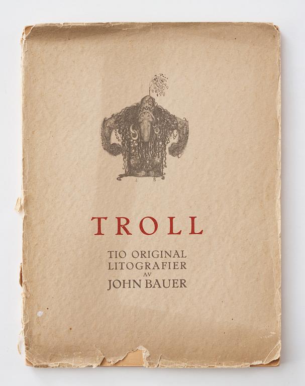 John Bauer, "Troll" 10 litografier i mapp/bok.