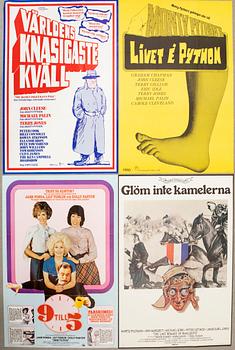 Film posters 4 pcs "9 to 5", "Don't Forget the Camels", "Life is Python" and "The World's Craziest Evening".