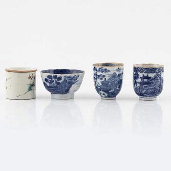 Seven pieces of porcelain, China, Qing dynasty, 178th-19th century.