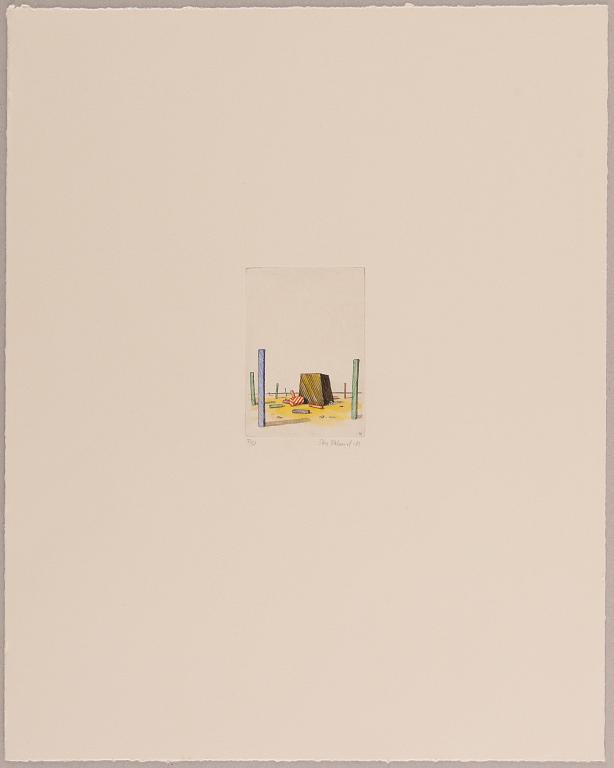 Sten Eklund, coloured etching, 1981, signed 7/50.