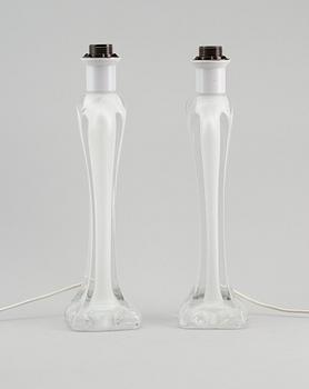 BORDSLAMPOR, 1 par, glas, Flygsfors.