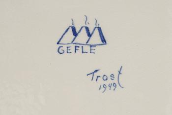 TEBORD, fajans, Eugen Trost, Gefle Porslinsfabrik, 1949.