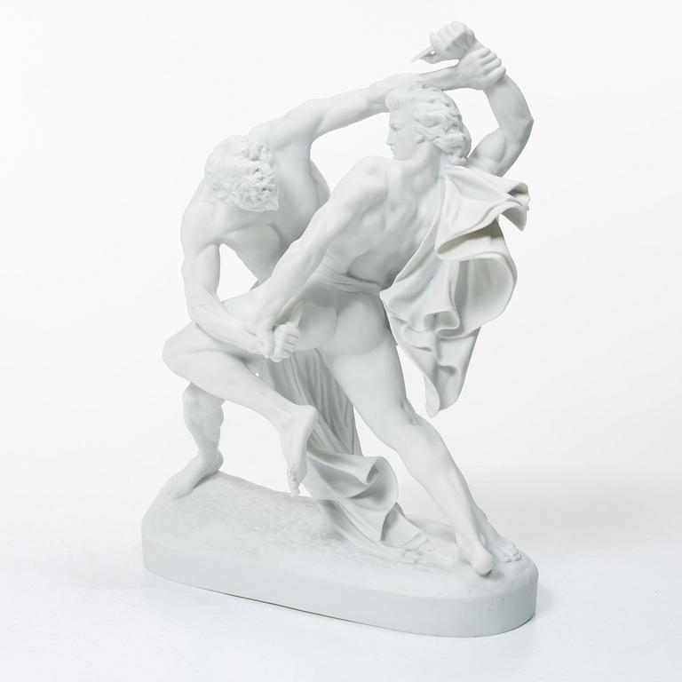 Johan Peter Molin, efter, sculpture, Parian, "The Belt Bucklers".
