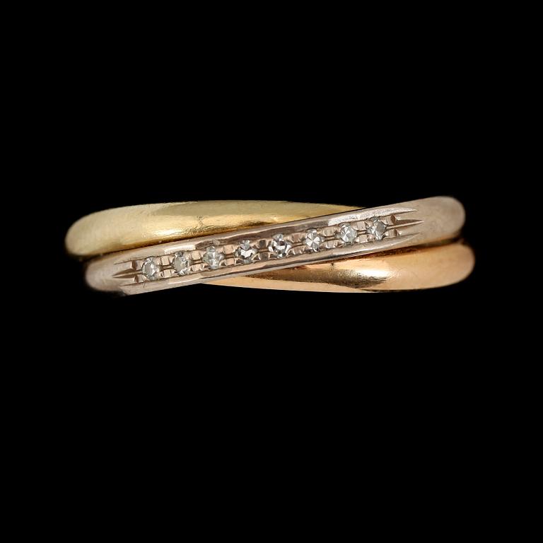 RING, 18K guld och diamanter, svenska stämplar 1989.