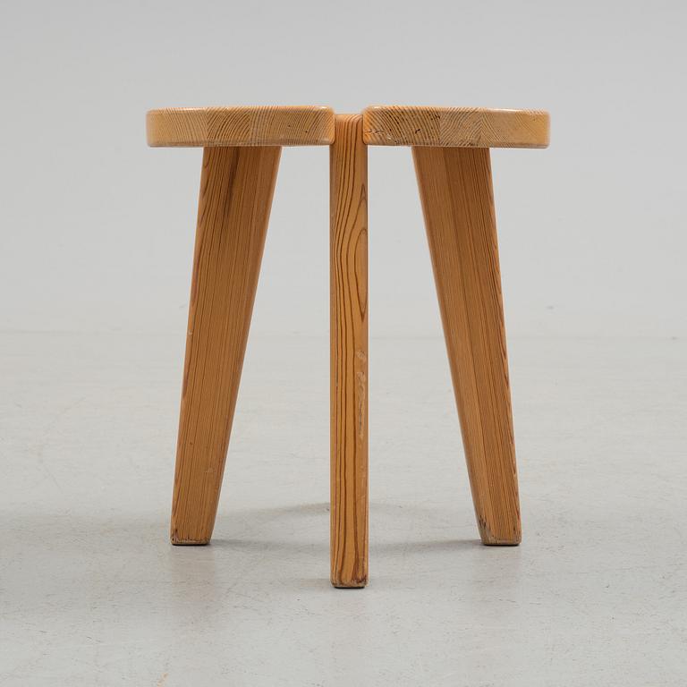A pine stool probably designed by Lisa Johansson-Pape from Kervo Snickerifabrik, 1970s / 1980s.
