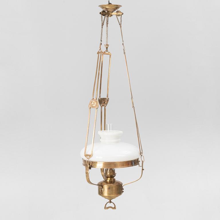 An Art Nouveau ceiling lamp, circa 1900.