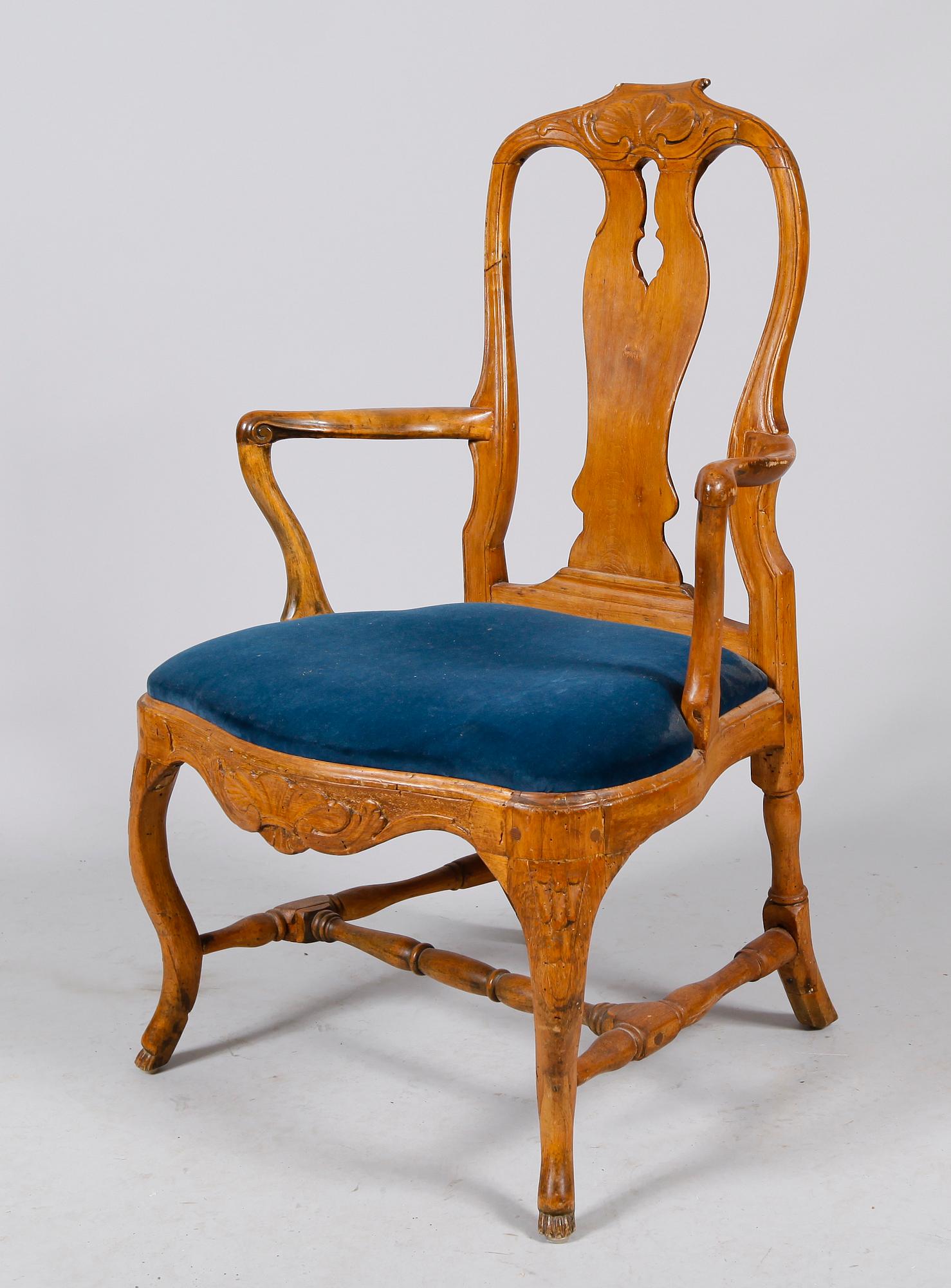 KARMSTOL, rokoko, 1700-tal.