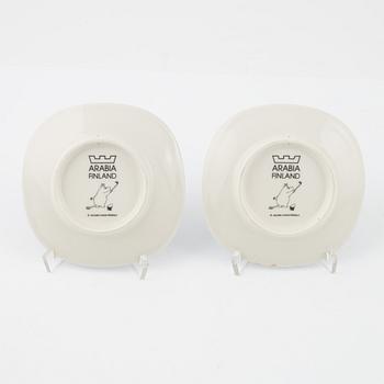 14 porcelain collector's plates, Moomin Characters/Bulls, Arabia, Finland.