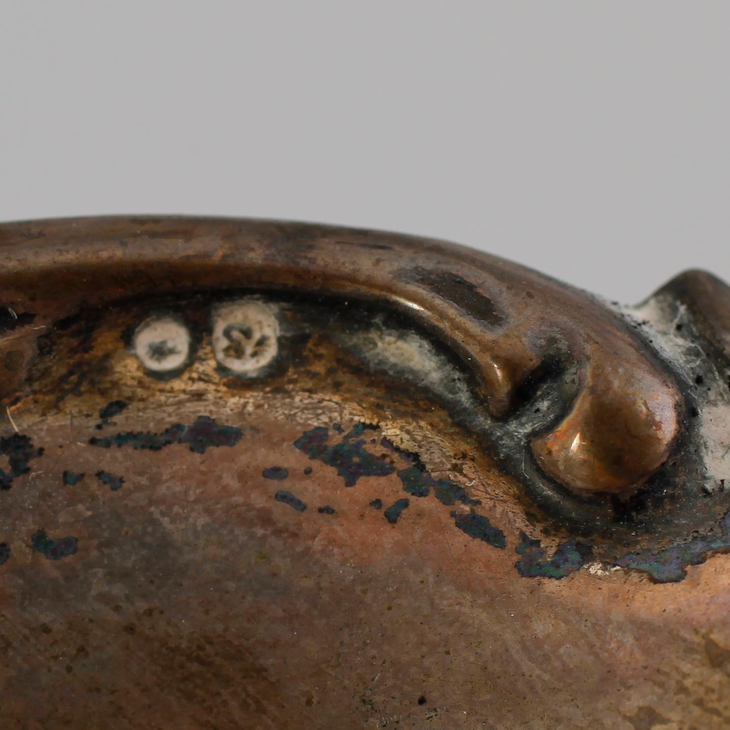 KOPP OCH FAT, silver, svenska importstämplar, omkring år 1900. Vikt 150 g.