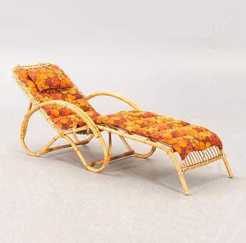 A 1950/60s bamboo and rattan sun recliner.