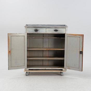 A painted cupboard, late 19th Century.