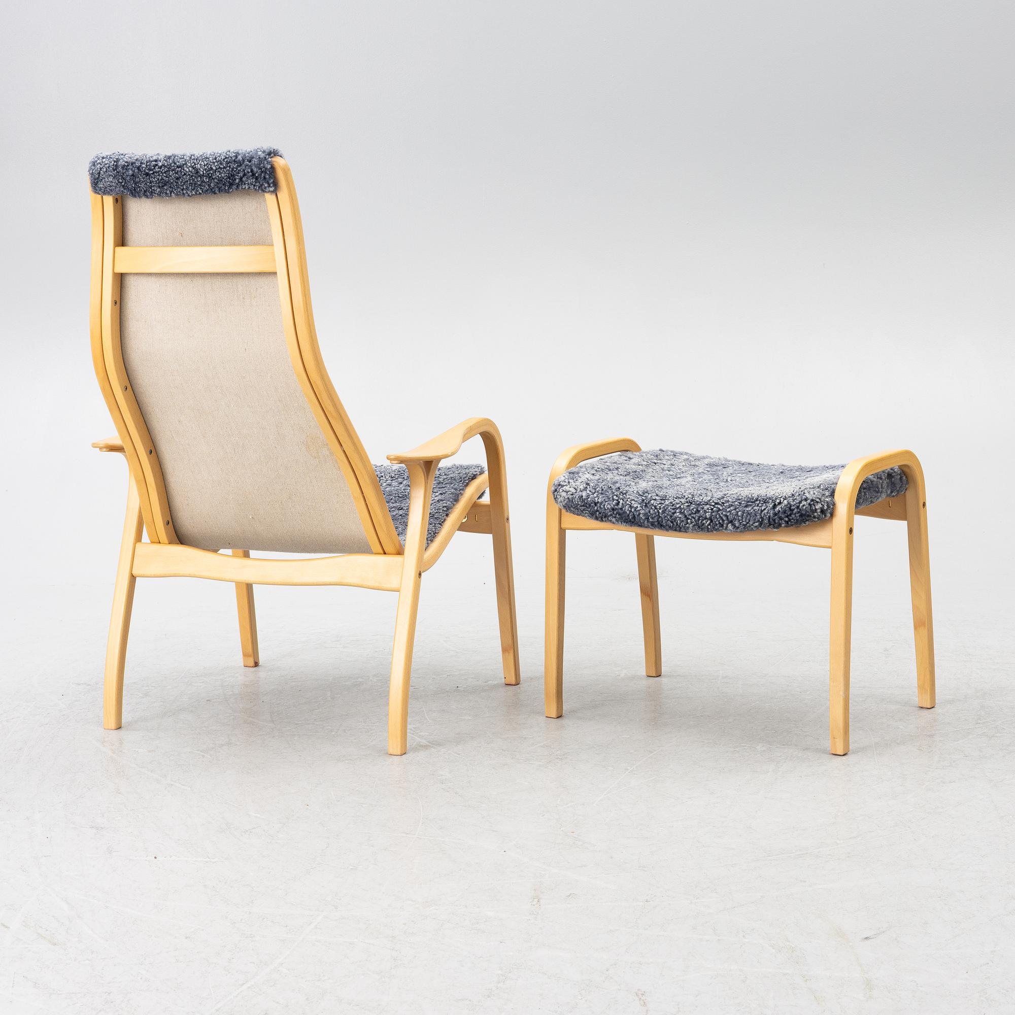 Yngve Ekström, armchair and footstool, "Lamino", Swedese.