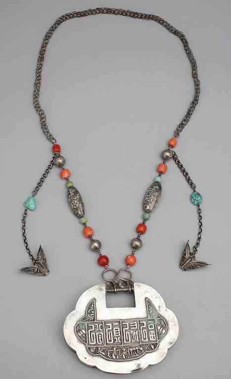 RÖKELSEKAR, vitmetall, orientalisk, 1900-tal.