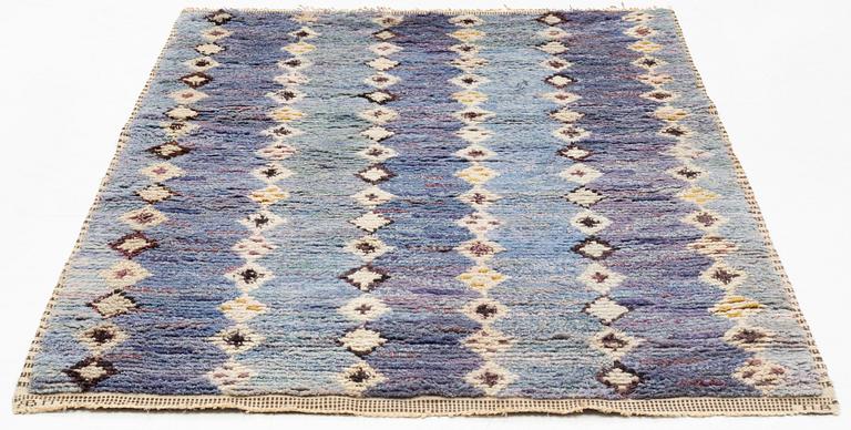 Marianne Richter, a carpet, "Påfågeln", knotted pile, ca 222 x 141 cm, signed AB MMF MR.