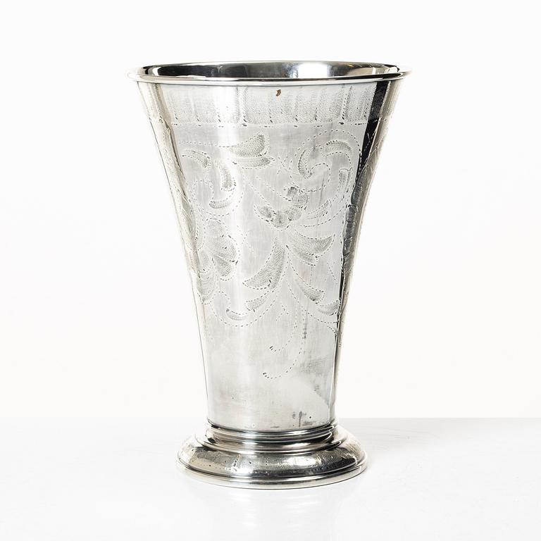 C.G. Hallberg, CG Hallberg, a sterling silver vase, Stockholm, 1961.