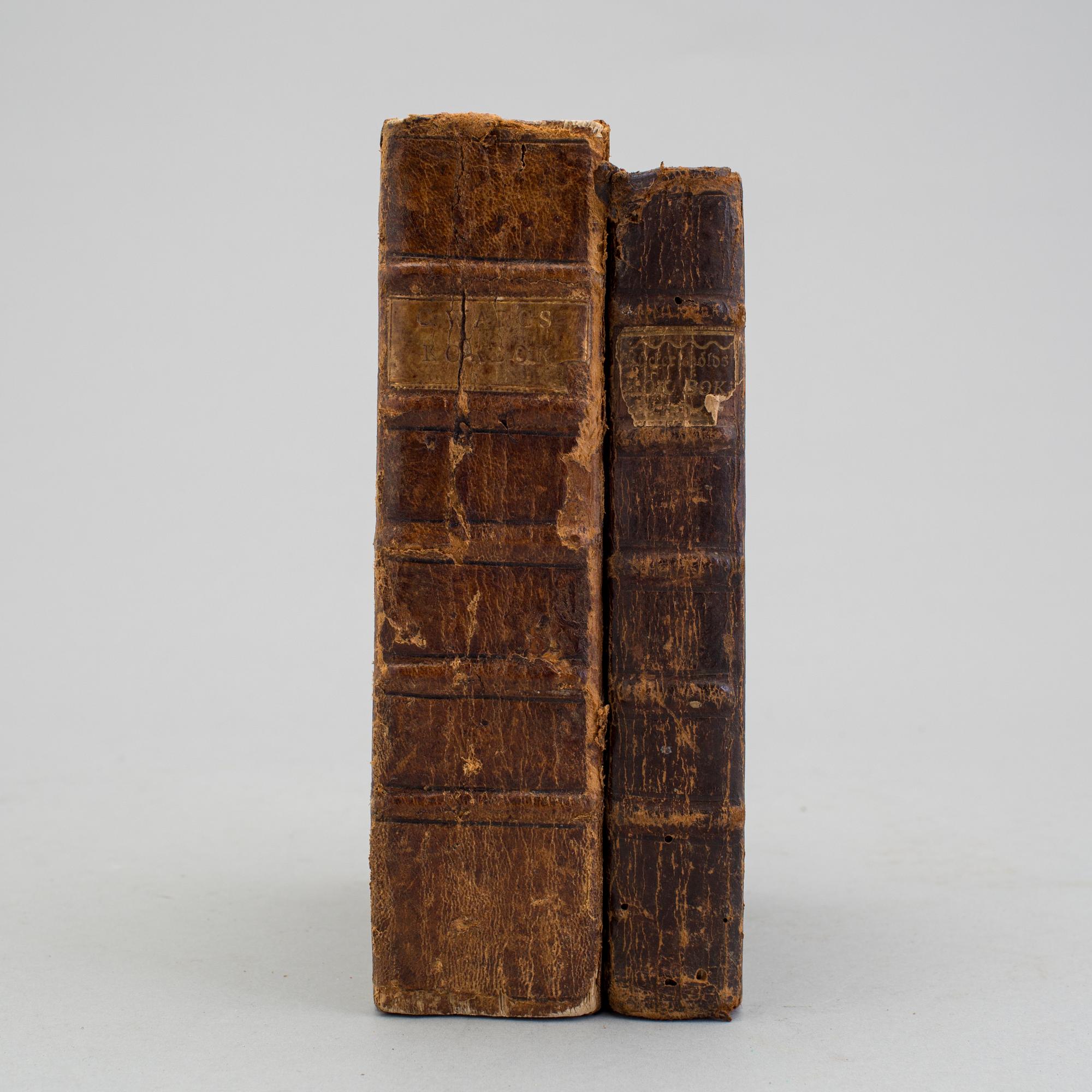 Two cook books from 1795 and 1796.