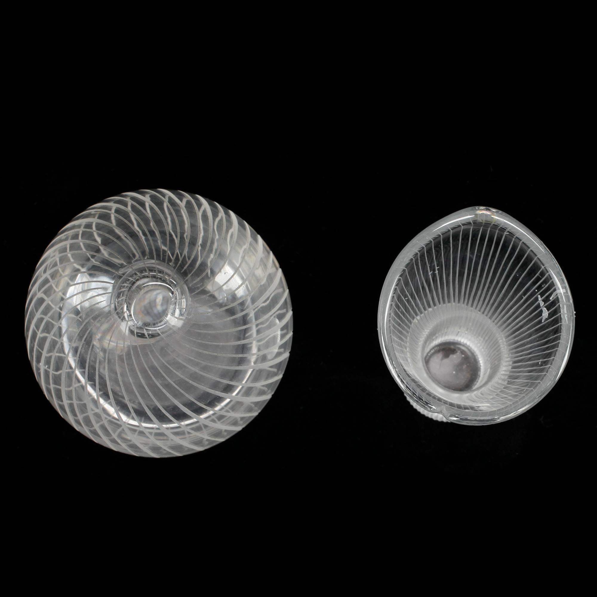 VASER, 2 st, glas, Tapio Wirkkala, Iittala, sign.