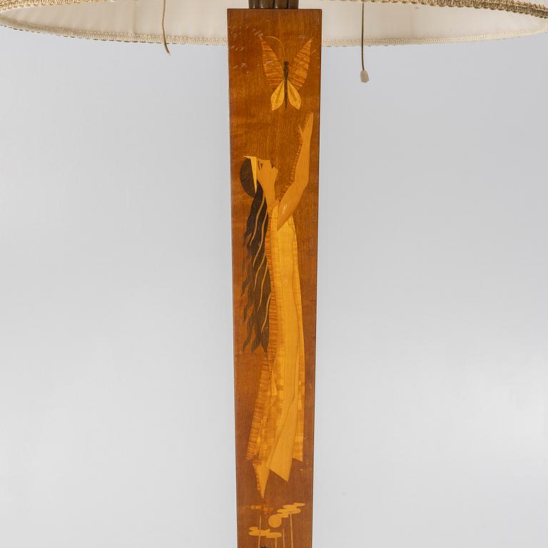 A floor lamp, Mjölby Intarsia, 1930s.