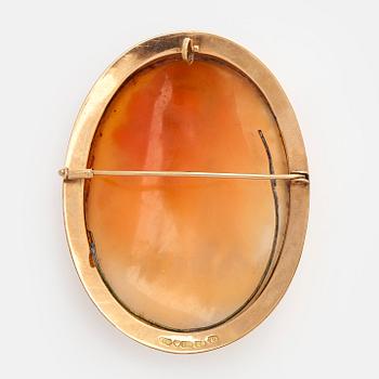 Rintakoru / riipus, kamee, 14K kultaa, Suomi 1952.