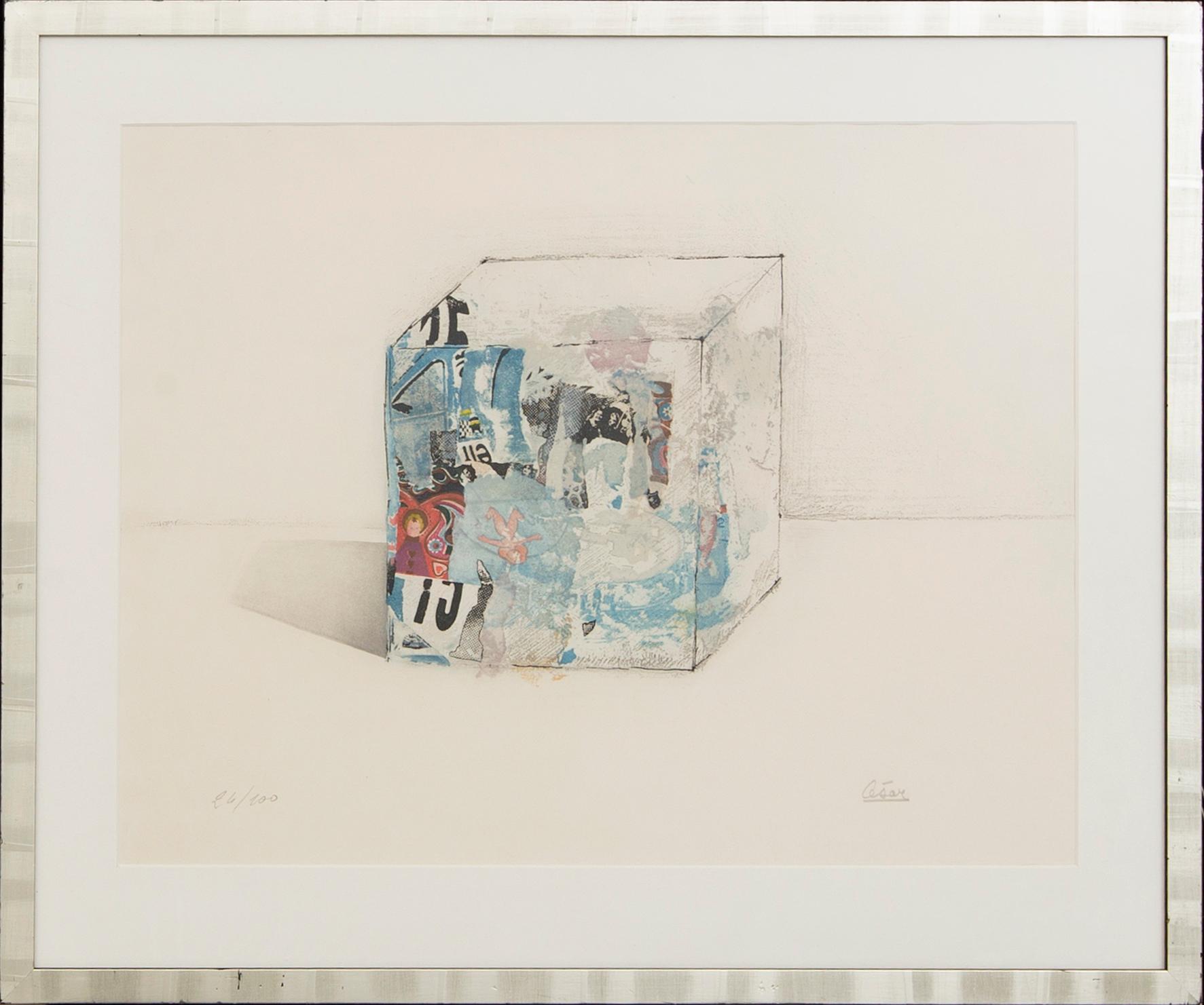 César Baldaccini, A color etching from "Bonjour Max Ernst", signed 26/100.