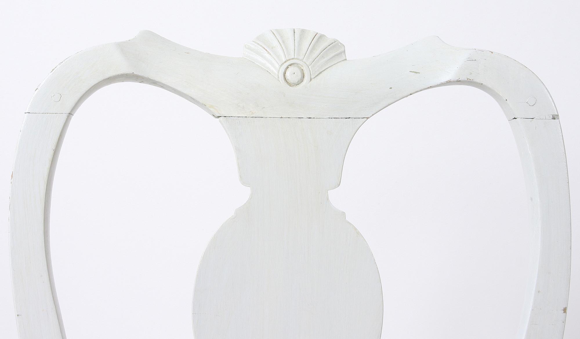 STOLAR, 6 st, senbarock/rokoko, sannolikt Västsverige, 1700-tal.