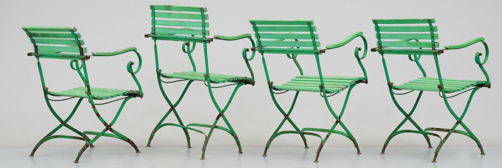 TRÄDGÅRDSMÖBLER, 5 delar, 1900-talets början.