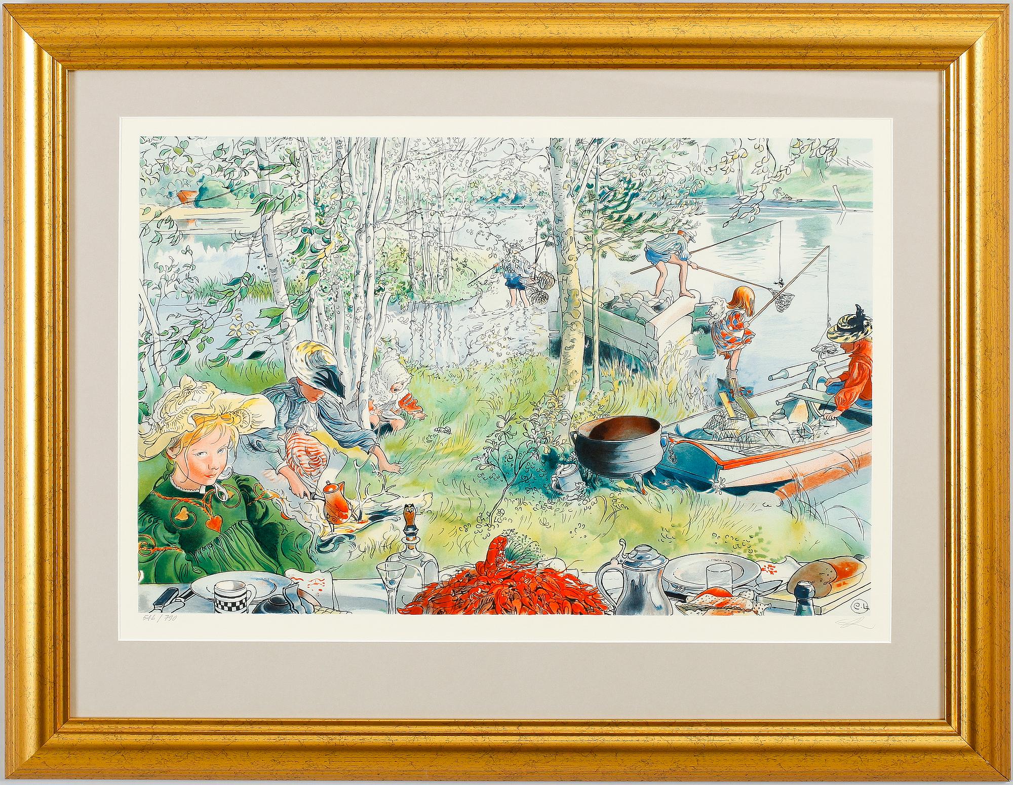 CARL LARSSON, efter, färglitografi, numrerad 546/790.