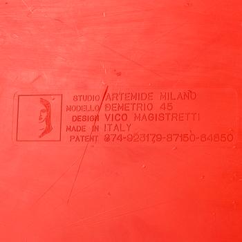 VICO MAGISTRETTI, bord, 3 st, "Demetrio 45", Artemide, Milano, Italien.