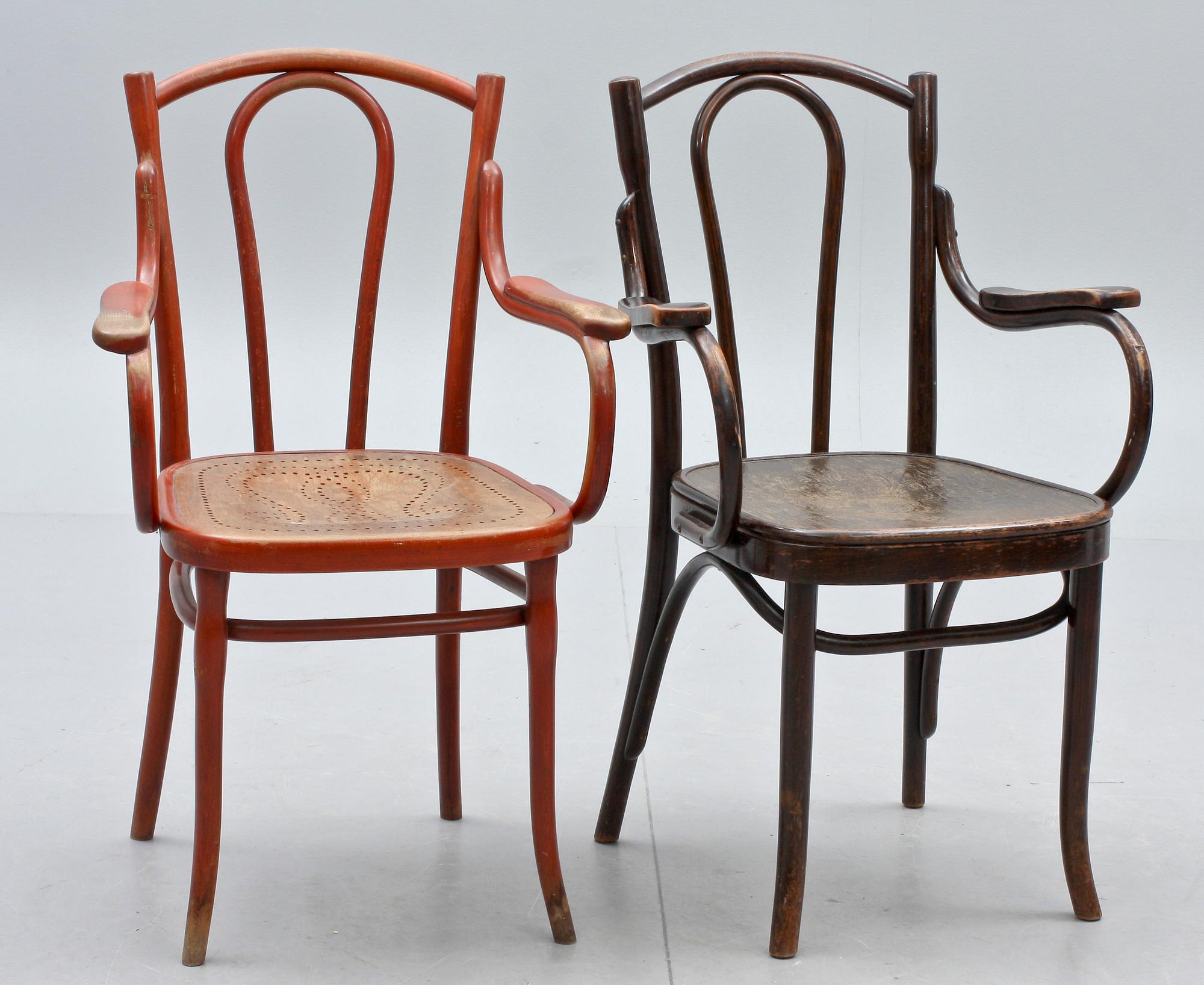 KARMSTOLAR, 2 st, Thonet, 1900-tal.