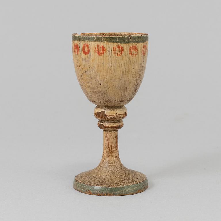 a painted swedish wooden cup from the 19th century.