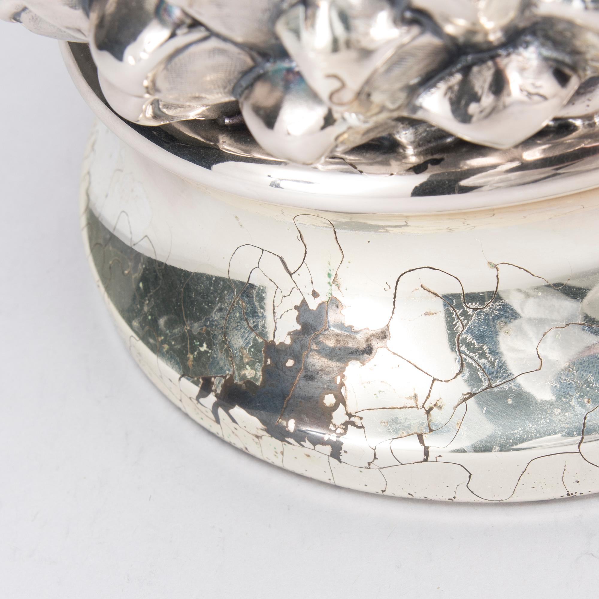 JÄÄPALA-ASTIA /SAMPPANJAJÄÄHDYTIN, hopeoitua metallia, Franco Lapini, Italia.