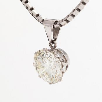 Riipus, briljanttihiottu timantti 3,60 ct, 18K valkokultaa.