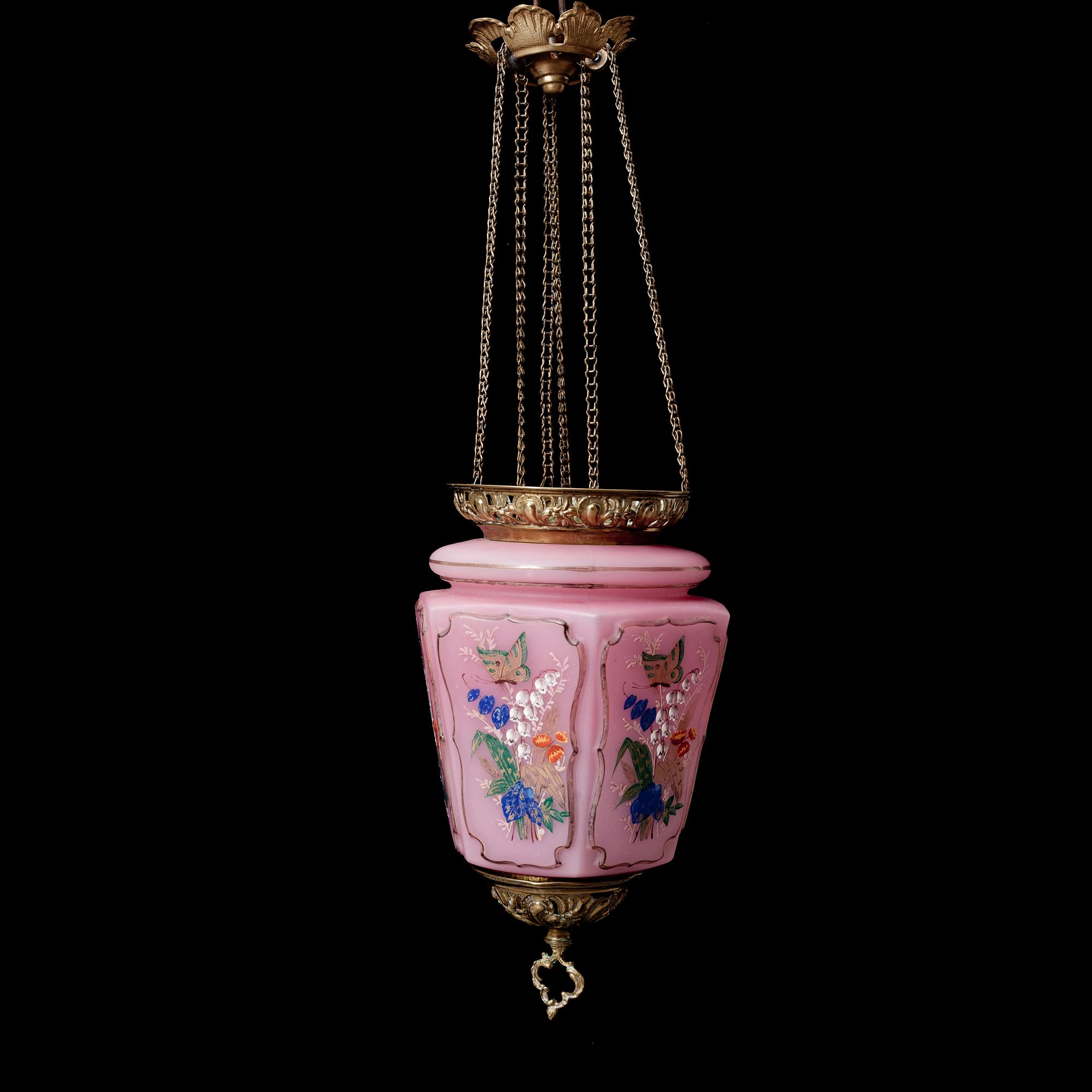MÅNSKENSLAMPA, glas, sekelskiftet 1900.