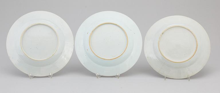 A group of 11 famille rose plates, Qing dynasty, Qianlong (1736-95).