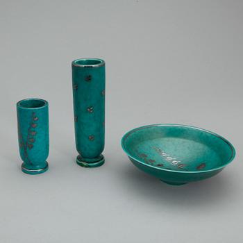 SKÅL samt VASER, 1+2, "Argenta", Wilhem Kåge, Gustavsberg.