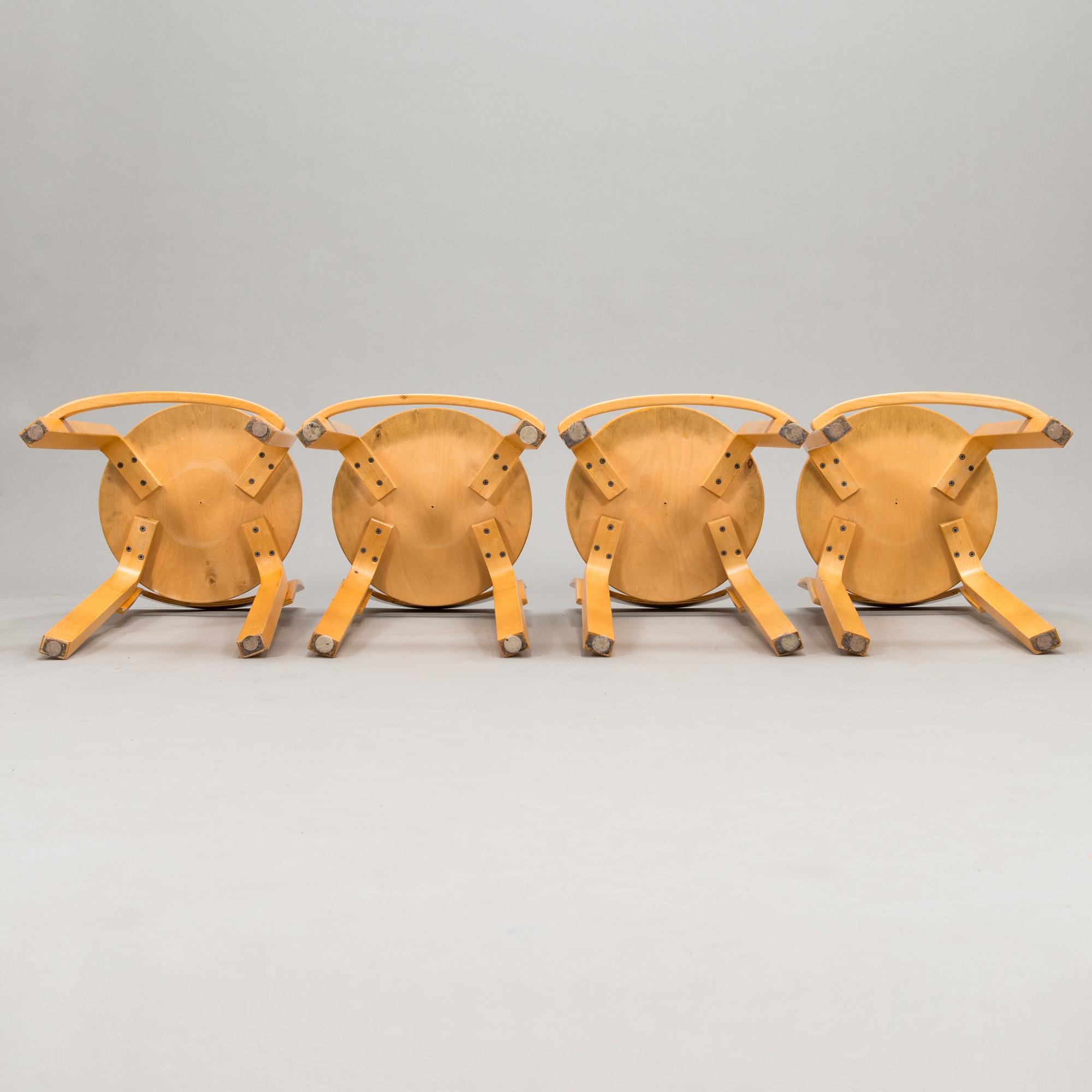 Alvar Aalto, Barstolar, 4 st, K65, Artek, 1900-talets slut.