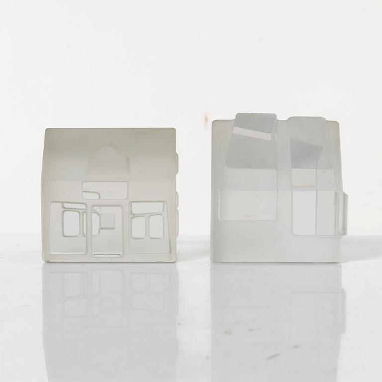 Jorma Vennola, Glasskulpturer, 11 delar, "Iittalabyn", 1990-tal.